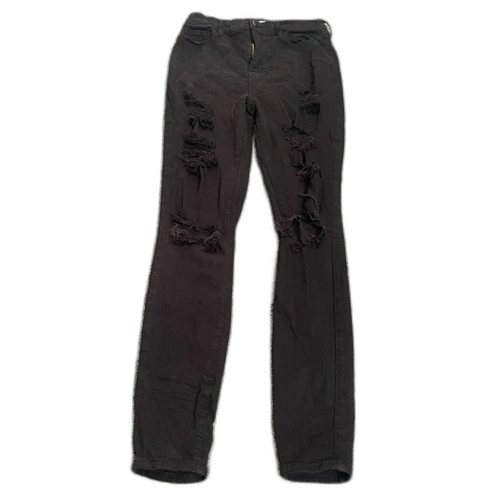 Pacsun black distressed skinny High Rise Jeggings jeans 27L